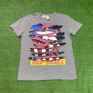 Marvel Comics Red Skull Villian Captain America Mens Gray Graphic T-Shirt Size M